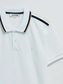Salsa Jeans Herren Polo in weiß - Ausschnitt: Polokragen
