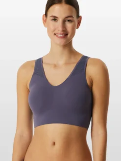 Schiesser Damen Bustier - Invisible Soft Lace in blau