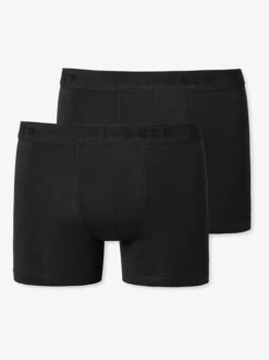 Schiesser Jungen Retroshorts - 2er-Pack Basic Kids in schwarz