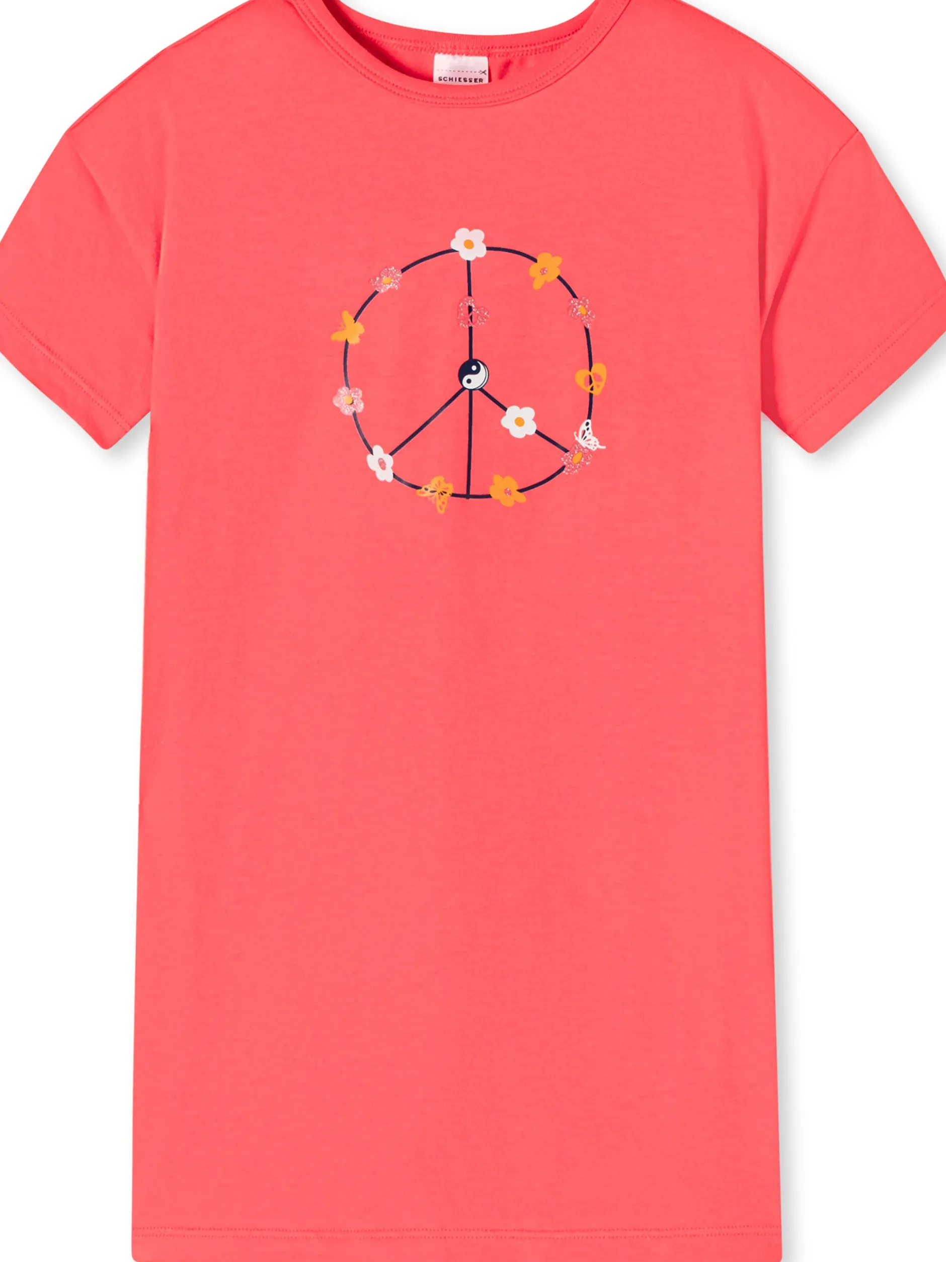 Schiesser Mädchen Nachthemd - Girls World Organic Cotton in rot
