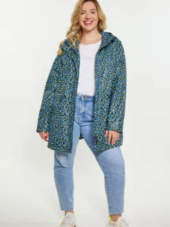 Schmuddelwedda Damen Regenjacke in großen Größen in blau