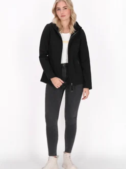 Schmuddelwedda Damen Softshelljacke in schwarz