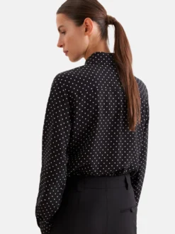Seidensticker Damen Ausgestellte Bluse - Regular Fit in schwarz