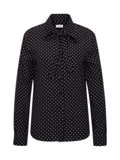 Seidensticker Damen Ausgestellte Bluse - Regular Fit in schwarz