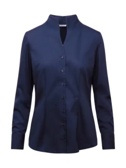 Seidensticker Damen Kelchkragenbluse - Slim Fit in marine