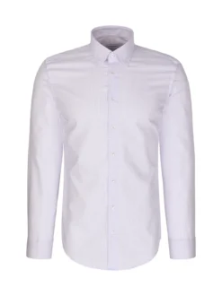 Seidensticker Herren Business Hemd - Shaped Fit in weiß hellblau