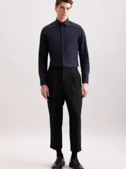 Seidensticker Herren Flanellhemd - Slim Fit in blau