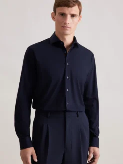 Seidensticker Herren Jerseyhemd - Regular Fit in blau
