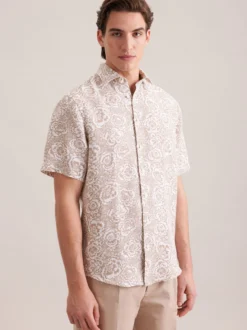 Seidensticker Herren Leinenhemd - Regular Fit in beige