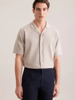 Seidensticker Herren Strick Resort Hemd - Regular Fit in beige