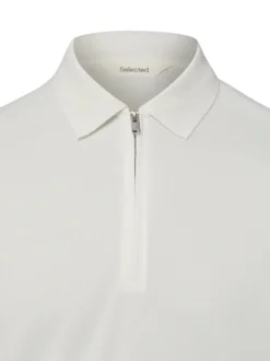 Selected Herren Poloshirt in ecru - Ärmel: kurzarm
