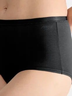 sloggi Damen High Waist Panty - 9er Pack GO Daily Cotton in schwarz