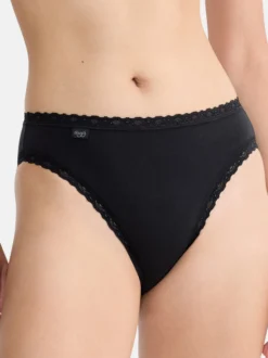 sloggi Damen Tai Slip - 9er Pack 24/7 Cotton Lace in schwarz
