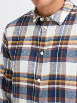Solid Herren Flanellhemd - SDChris in blau