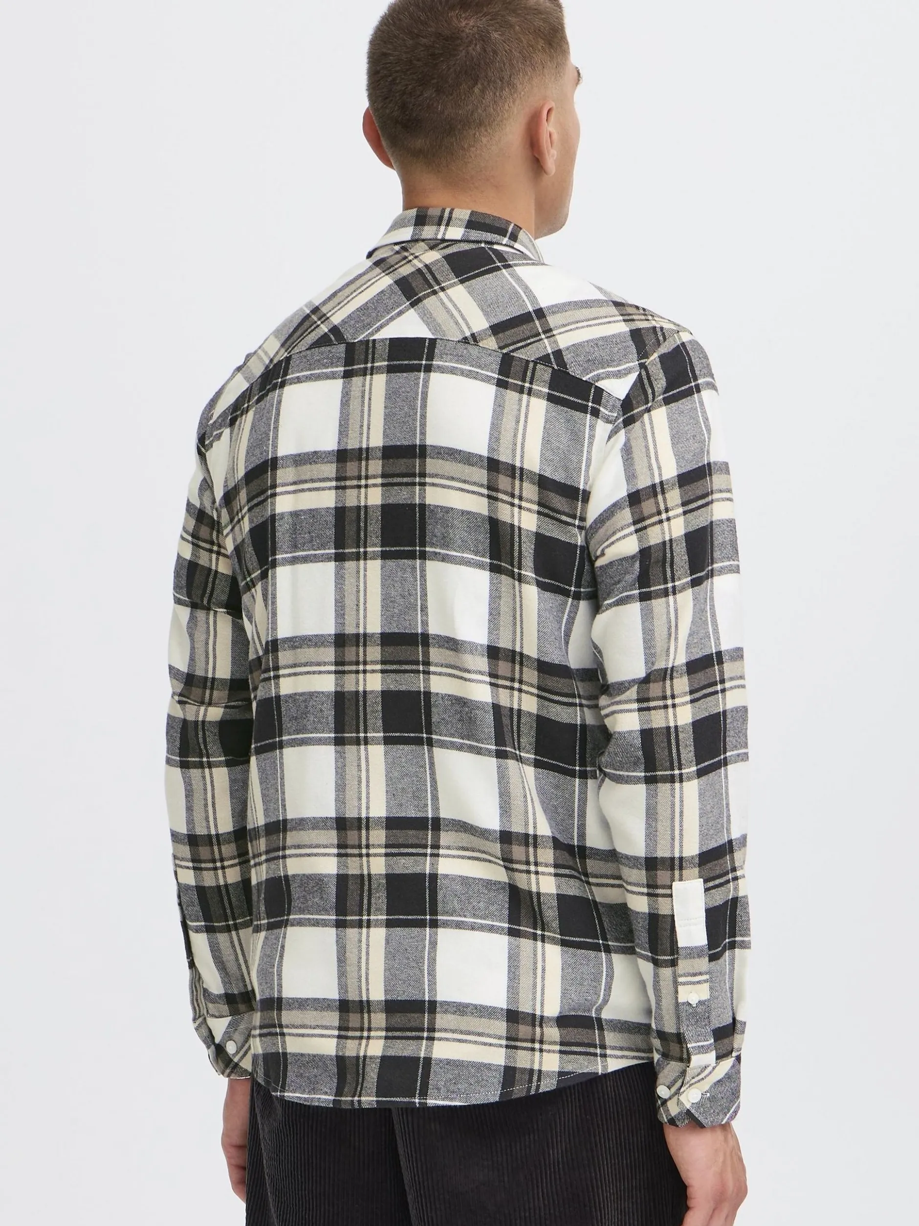 Solid Herren Flanellhemd - SDChris in schwarz