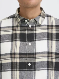 Solid Herren Flanellhemd - SDChris in schwarz
