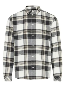 Solid Herren Flanellhemd - SDChris in schwarz
