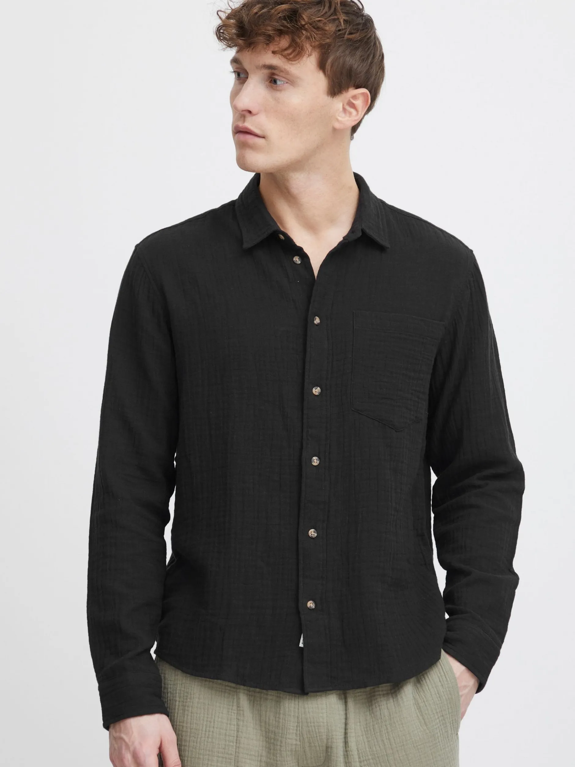 Solid Herren Hemd - SDIain in schwarz