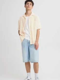 Solid Herren Kurzarmhemd - SDTeagan in beige