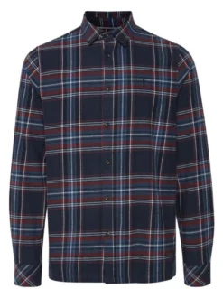Solid Herren Langarmhemd - SDDanar in marine