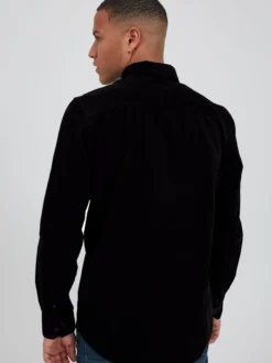 Solid Herren Langarmhemd - SDJuan in schwarz