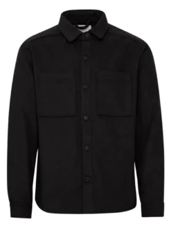 Solid Herren Langarmhemd - SDTam in schwarz
