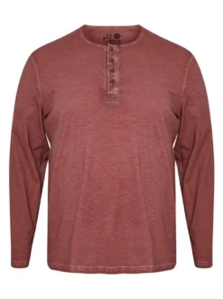 Solid Herren Langarmshirt - SDTimur Big & Tall in rot
