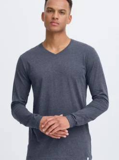 Solid Herren Langarmshirt - SDBeda in blau