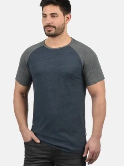 Solid Herren Rundhalsshirt - SDBastian in blau