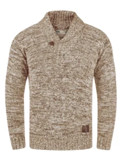 Solid Herren Schalkragenpullover - SDPhil in beige