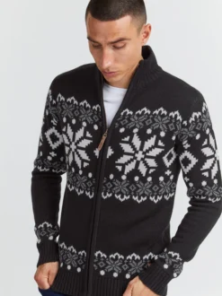 Solid Herren Strickjacke - SDNoran in schwarz