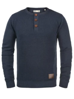 Solid Herren Strickpullover - SDTerrance in blau