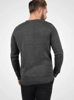Solid Herren Strickpullover - SDTerrance in grau