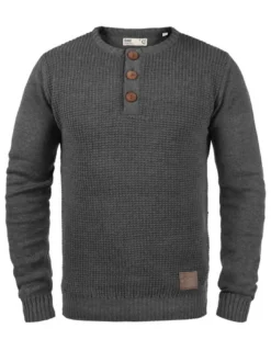 Solid Herren Strickpullover - SDTerrance in grau