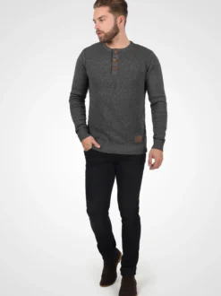 Solid Herren Strickpullover - SDTerrance in grau
