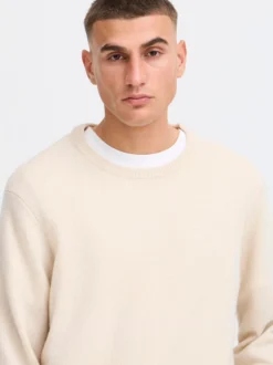 Solid Herren Strickpullover - SDRick in beige