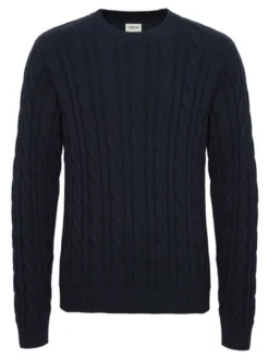 Solid Herren Strickpullover - SDGibril in blau