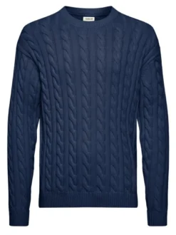 Solid Herren Strickpullover - SDMalcolm in blau