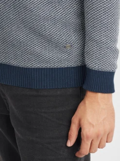 Solid Herren Strickpullover - SDDumon in blau