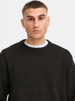 Solid Herren Strickpullover - SDRyker in schwarz