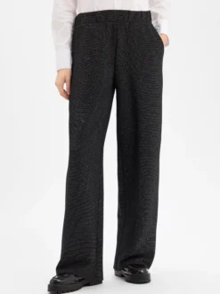 s.Oliver BLACK LABEL Damen Stoffhose in schwarz silber