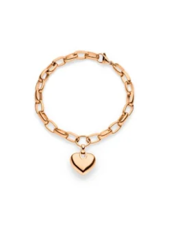 s.Oliver Damen Armband - Chunky Heart in roségold