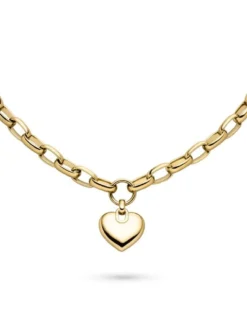 s.Oliver Damen Armband - Chunky Heart in gold