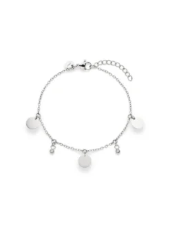 s.Oliver Damen Armband - Coins in silber