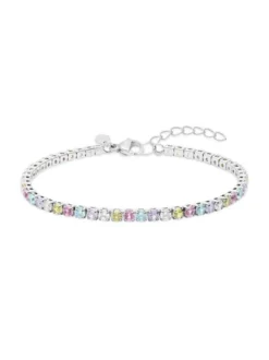 s.Oliver Damen Armband - Stone Row in hellblau