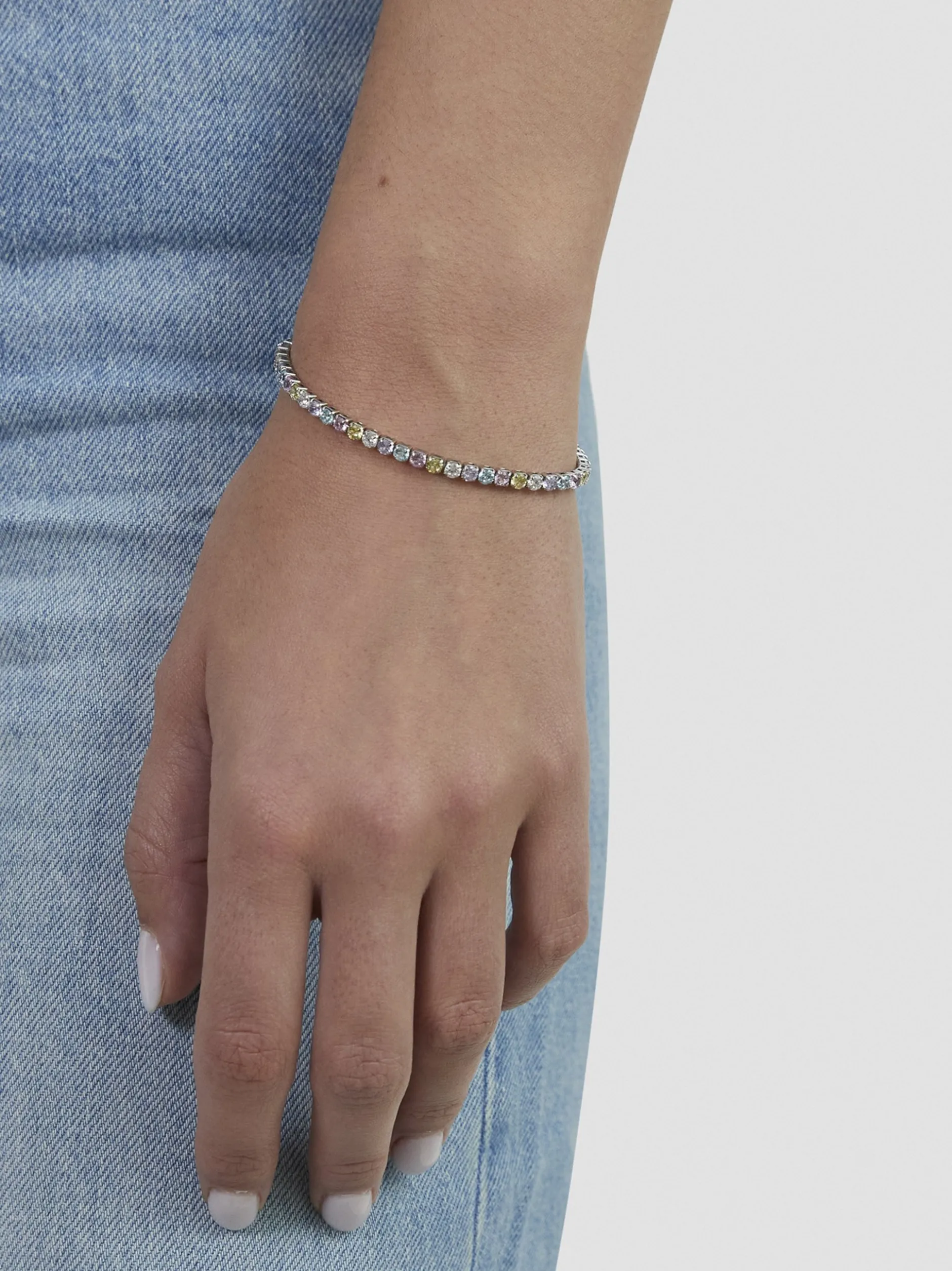 s.Oliver Damen Armband - Stone Row in hellblau