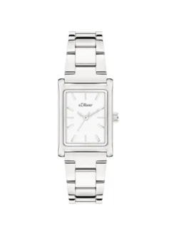 s.Oliver Damen Armbanduhr - Line Time in silber