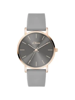 s.Oliver Damen Armbanduhr - Modern Statement in grau