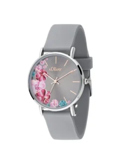 s.Oliver Damen Armbanduhr - Modern Statement in grau