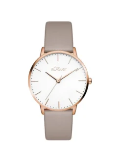 s.Oliver Damen Armbanduhr - Modern Basics in braun